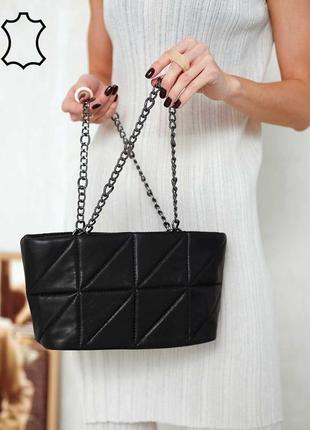 Жіноча сумочка «холлі» чорна шкіряна