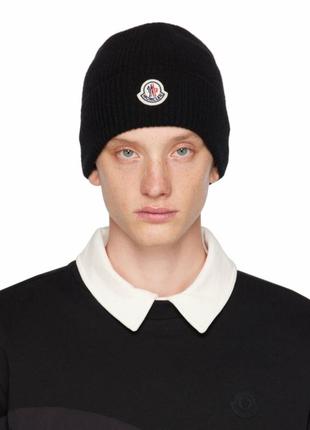 Шапка moncler з нашивкою-логотипом4 фото