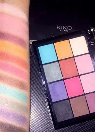 Палетка ярких матовых теней kiko milano cult colours