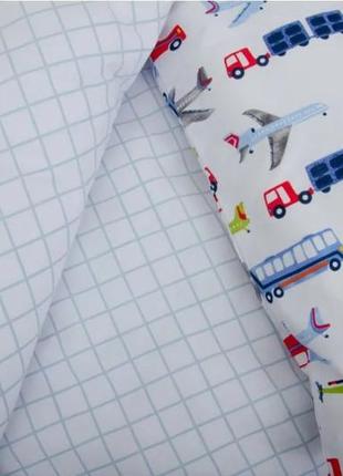 Натуральна бавовняна постіль малютка в дитяче ліжечко тепік теп великі автівки літаки4 фото