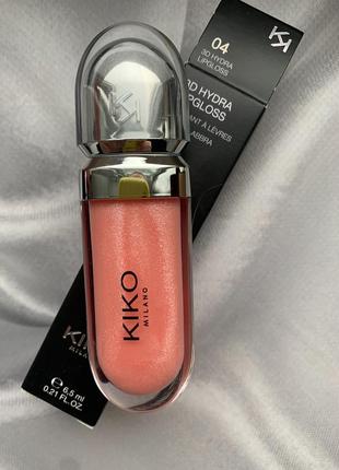 Хіт продажу. сяючий блиск для губ kiko milano lipgloss 3d hydra 04 тон1 фото