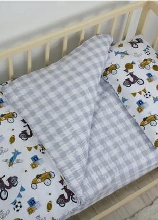 Натуральная хлопковая постельня рисетка в детскую кроватку тепик теп ретро тачки автомобили
