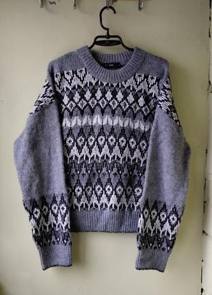 Оригінальний теплий джемпер у норвезькому стилі від бренду mango светр