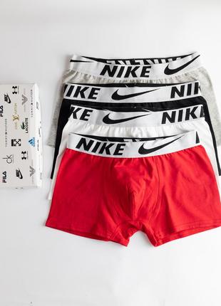 Набір боксерів подарунковий труси-шорти з 4 шт nike owner reluxe бавовна с3131  набір: коробка + труси (3