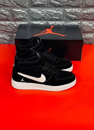 Кроссовки мужские air jordan, зимние черные кроссовки джордан мех