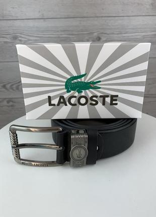 Ремень lacoste черный на подарок мужской4 фото