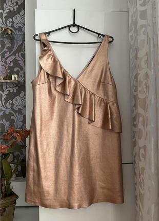 Золотое металлическое платье zara размер м2 фото
