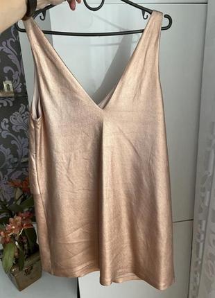 Золотое металлическое платье zara размер м4 фото