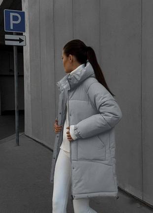 Куртка пальто женское теплое на синтепоне 250 зимнее на морозы ❄️ стильное и трендовое оверсайз модель5 фото