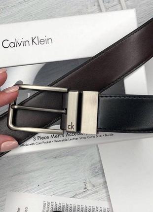 Ремінь та портмоне calvin klein подарунковий набір чорний гаманець на подарунок чоловічий6 фото