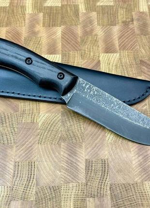 Нож ручной работы для охоты и туризма скинер 3, с мощным клинком сталь х12мф, кожаный чехол в комплекте