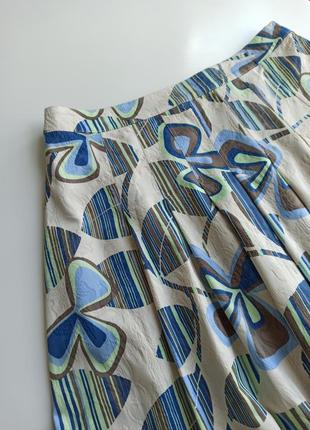 Красивая юбка-миди из плотной фактурной натуральной ткани5 фото