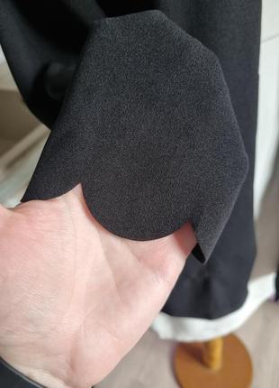 Черный столовый женский кардиган удлиненный пиджак жакет блейзер с длинным рукавом карманами м shein6 фото