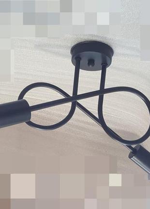 Люстра на дві лампи чорного кольору