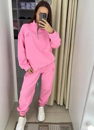 Спортивный кгтюм на флисе премиум качества, кофта джоггеры является большим размером