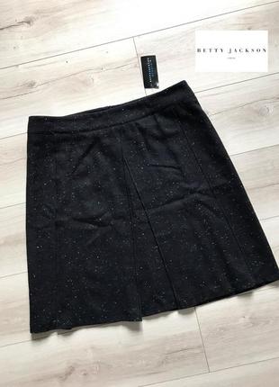 Дизайнерская шерстяная юбка со складками betty jackson англия 70% шерсти1 фото
