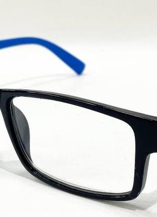 Очки корректирующие для зрения прямоугольные в пластиковой оправе, черно-синие