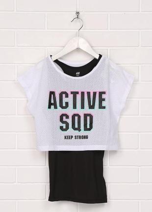 Спортивный двухслойный топ-майка h&m