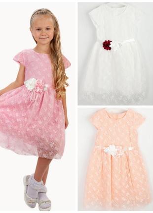 Святкова пишна сукня, гарне плаття рожеве біле, праздничное пышное платье для девочки, красивое платье белое1 фото