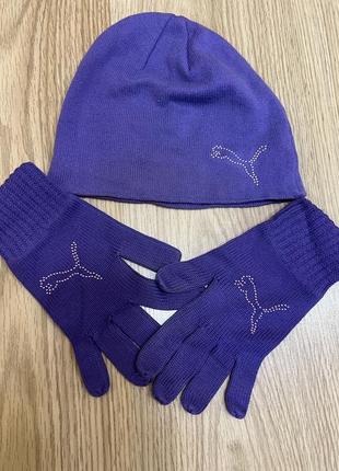 Шапка и перчатки puma2 фото