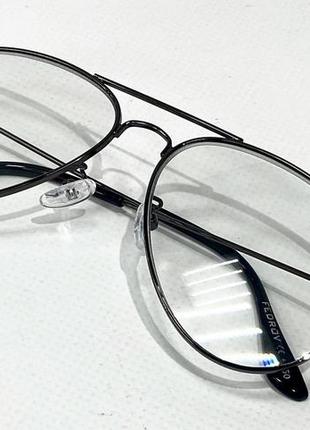 Коригуючі окуляри фотохроми авіатори в металевій оправі, темне срібло4 фото