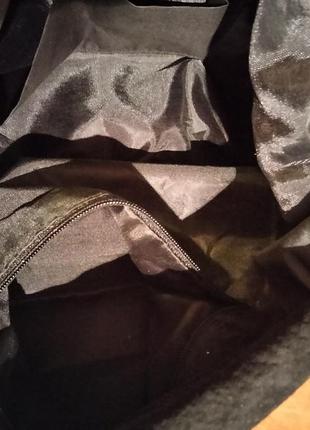Сумка женская кожаная+пояс замш черная очень красивая3 фото