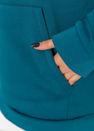 Худі жіночий на флісі, колір смарагдовий, 214r1054 фото