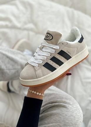 Adidas campus fur зимові з хутром, жіночі кросівки хутро