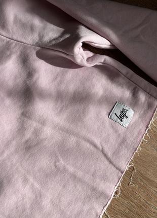 Базовый свитшот hype s/m укороченный розовый свитшот женски с необработанным краем на манжетах3 фото