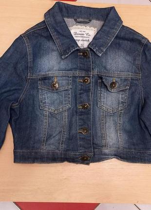 Джинсовый укорочений кроп жакет denim co, crop stretch (m/12)