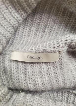 Безрукавка кофта длинная свитер без рукавов жилет теплый серый george под горло водолазка6 фото