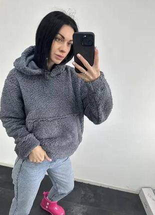 Мягкий махровый худи тедди, толстовка кофта