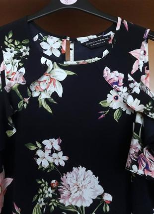 Шикарная блуза с приспущенными рукавами, 48-50, плотный шифон, dorothy perkins8 фото