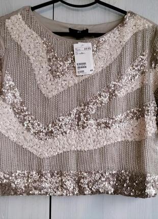 Нова блузка з пайетками  h&m , розмір 36