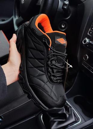 Мужские кроссовки merrell ice cap moc 2 черные с оранжевым (термо)