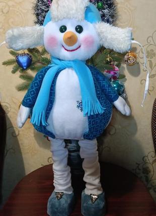 Новірічна прикраса лялька сніговик