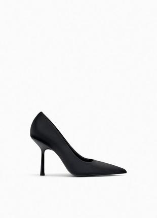 Текстильные туфли на высоком каблуке zara