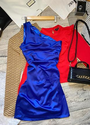 Шикарна сатинова сукня на одне плече vero moda