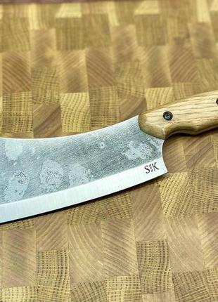 Мисливська сокира сікач ручної роботи зі сталі 50х14мф/56 hrc, з потужним клинком і шкіряним чохлом у комплекті