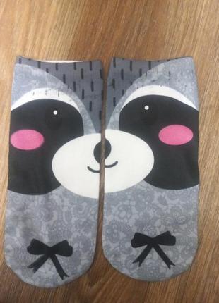 Забавные носки с 3d принтом,носки с изображением енота , носки- еноты3 фото