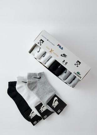 Подарункових комплект шкарпеток nike 8 пар 36-40 розмір с3133 бавовна короткі шкарпетки в коробці