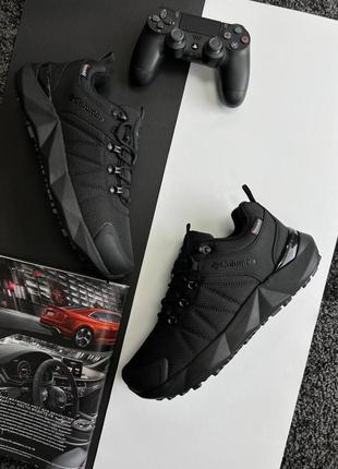 Чоловічі кросівки columbia facet low trinsulate all black white termo | зима | утеплені | водонепроникні | взуття | зимові кросівки