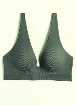 80-b бесшовный бюст в рубчик с пушем h&m