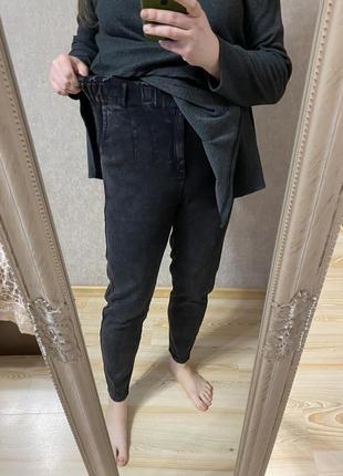 Новые тёплые модные джинсы на тонком флисе на резинке тянуться 50 р осень зима7 фото