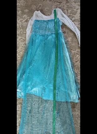 Платье эльзы со шлейфом и музыкальным кристаллом6 фото