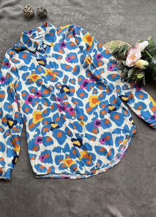 Eclipse итальялия атласная сатиновая рубашка леопард анималистичный принт