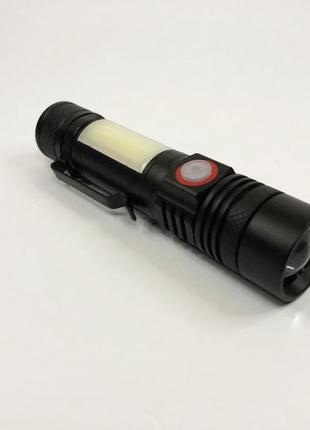Фонарь ручной тактический bl-502 t6+cob | фонарик светодиодный ручной аккумуляторный портативный | qf-5414 фото