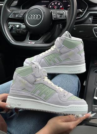 Жіночі кросівки adidas originals forum 84 mid grey suede olive | адідас | шкіра, замша | весна, літо, осінь | взуття