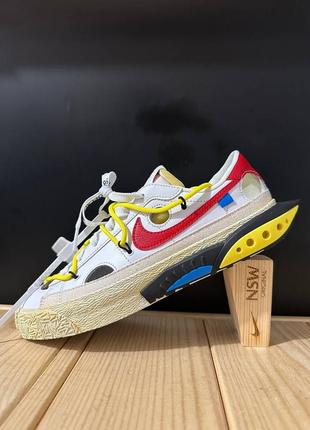 Кроссовки nike blazer low off-white «white university red» оригинал