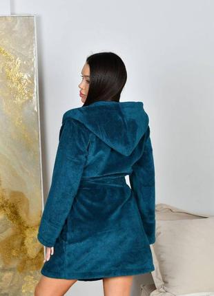 Жіночий укорочений махровий халат із написом "queen" розміри 44-46, 48-5010 фото